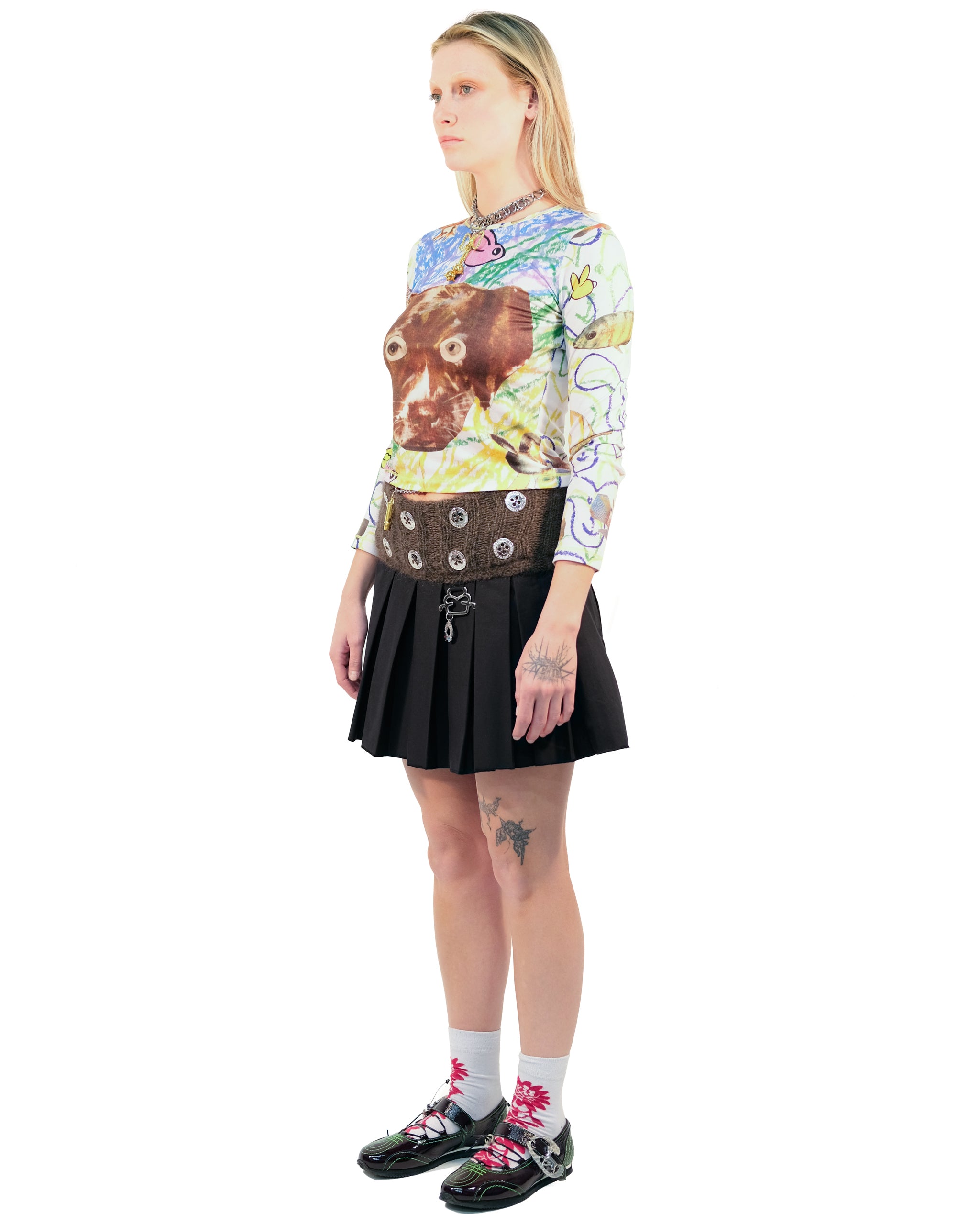 Brown Phyllis Mini Skirt