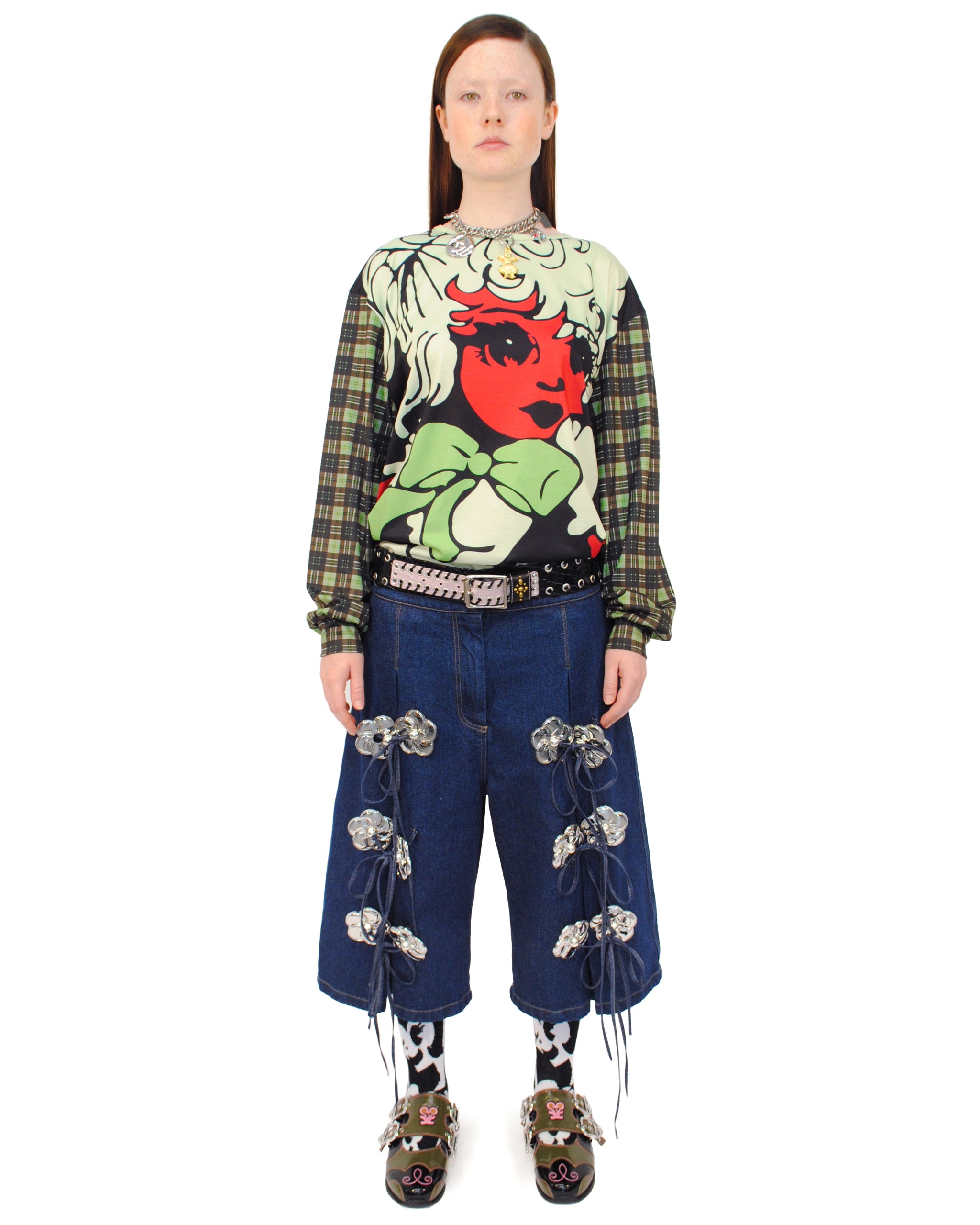 Green Girl Oversized Long Sleeve Jersey Top