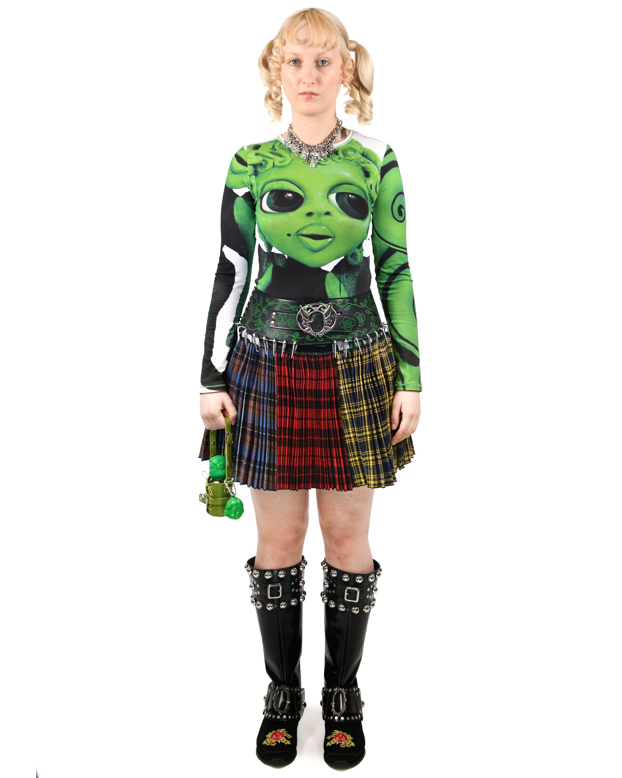 Green Ruth Perfume Fitted Jersey Top