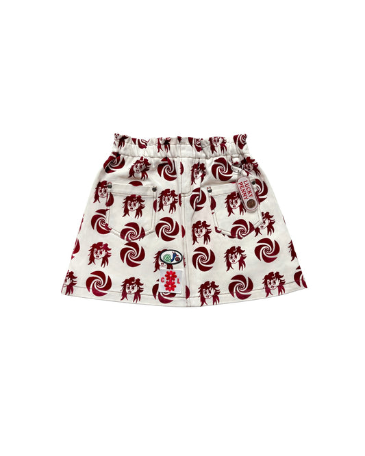 Kids Swirl Girl Flocked Denim Skirt