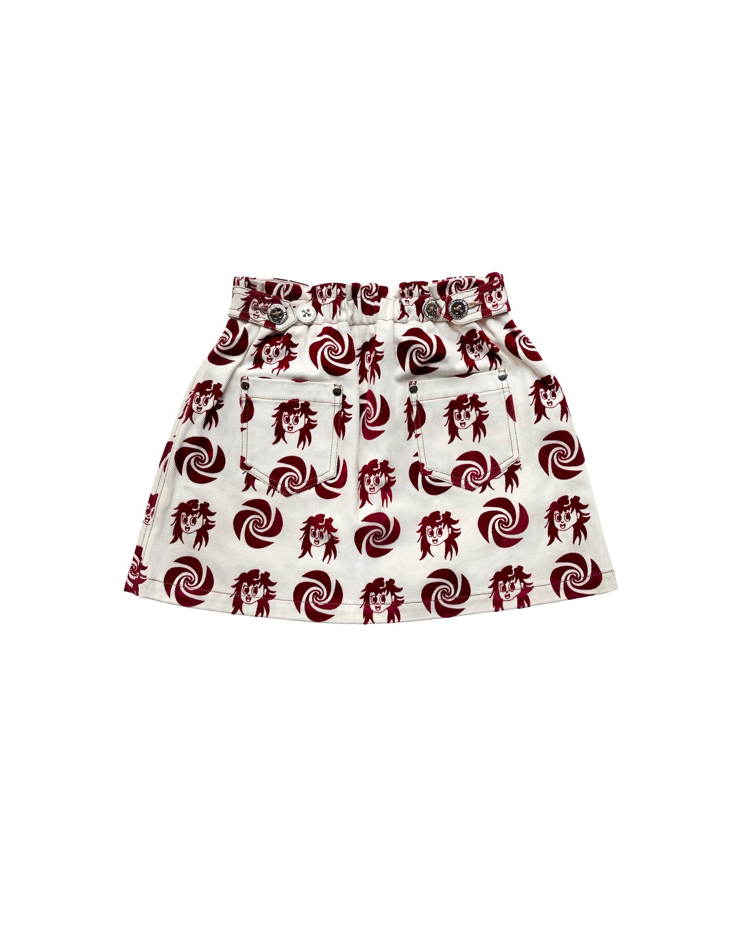 Kids Swirl Girl Flocked Denim Skirt