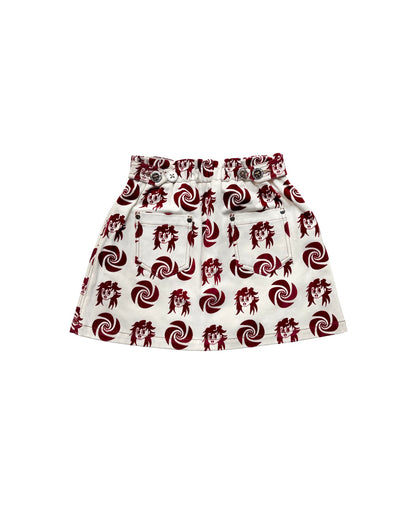 Kids Swirl Girl Flocked Denim Skirt