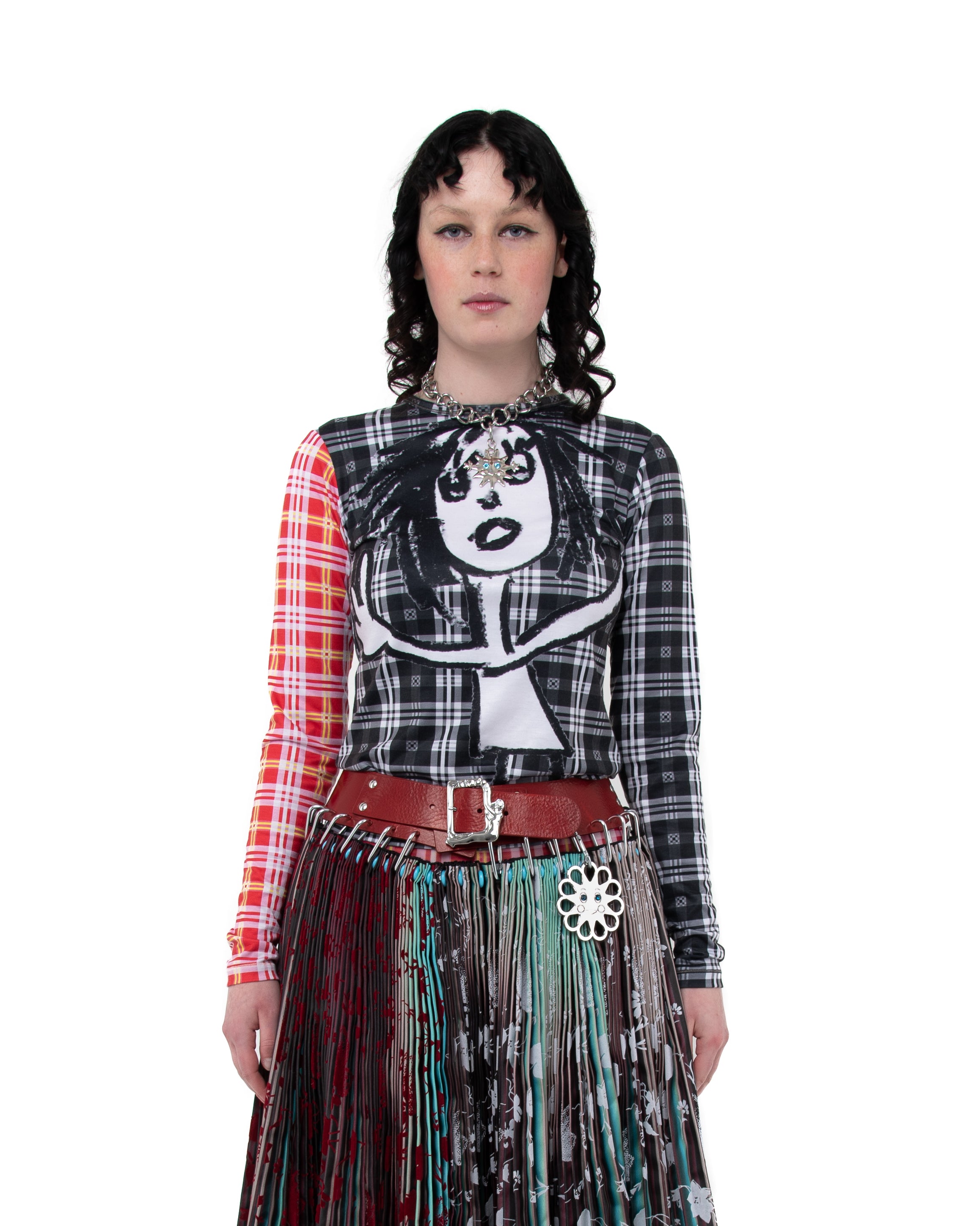 Tartan Girl Fitted Jersey Top