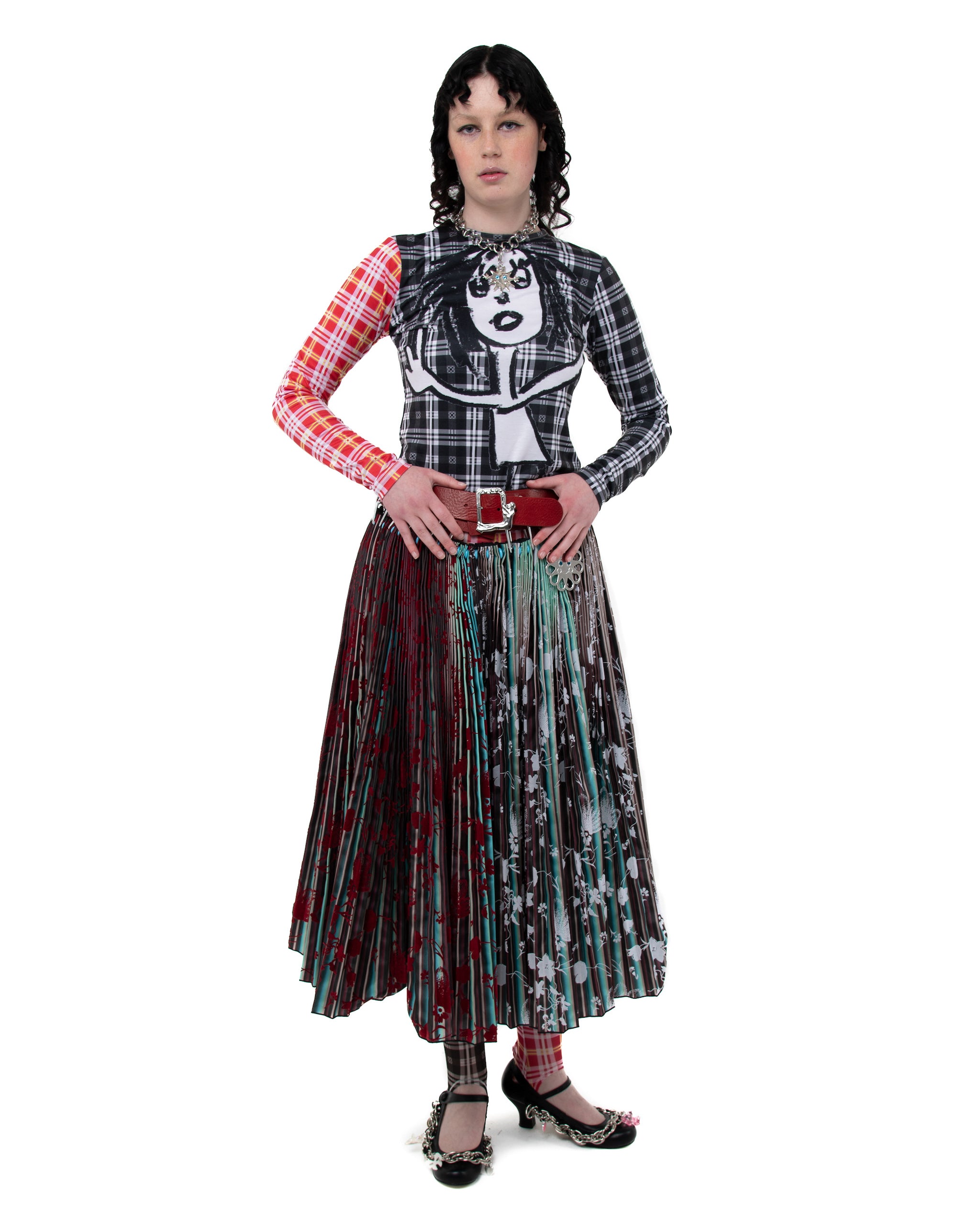 Tartan Girl Fitted Jersey Top