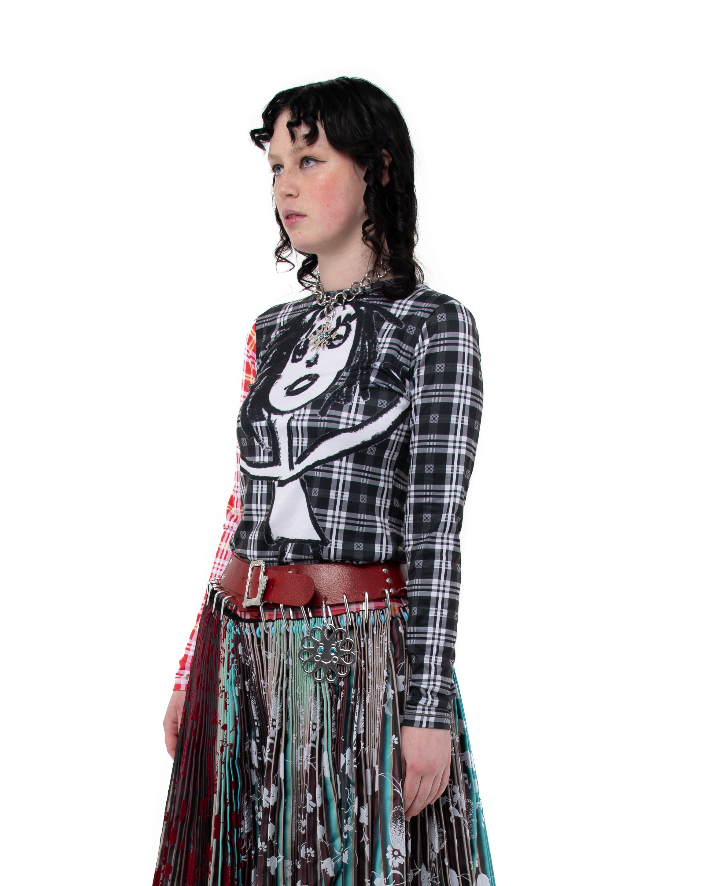 Tartan Girl Fitted Jersey Top