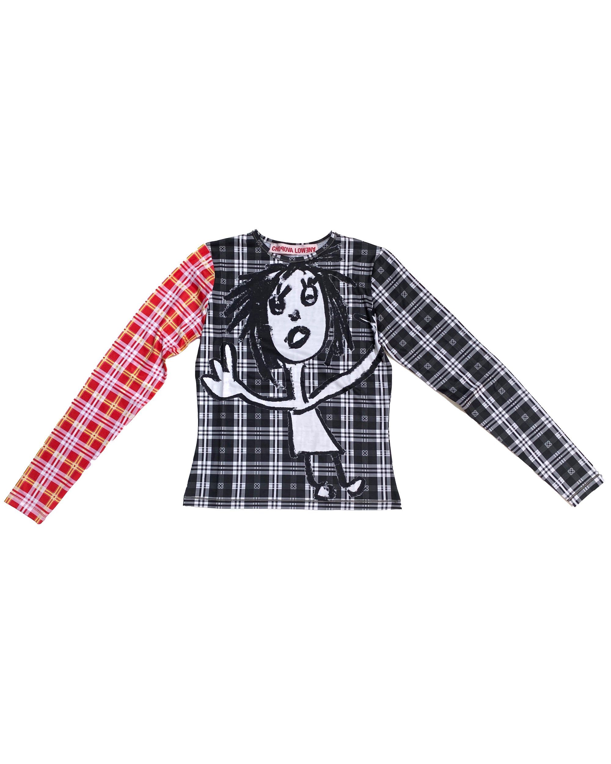 Tartan Girl Fitted Jersey Top