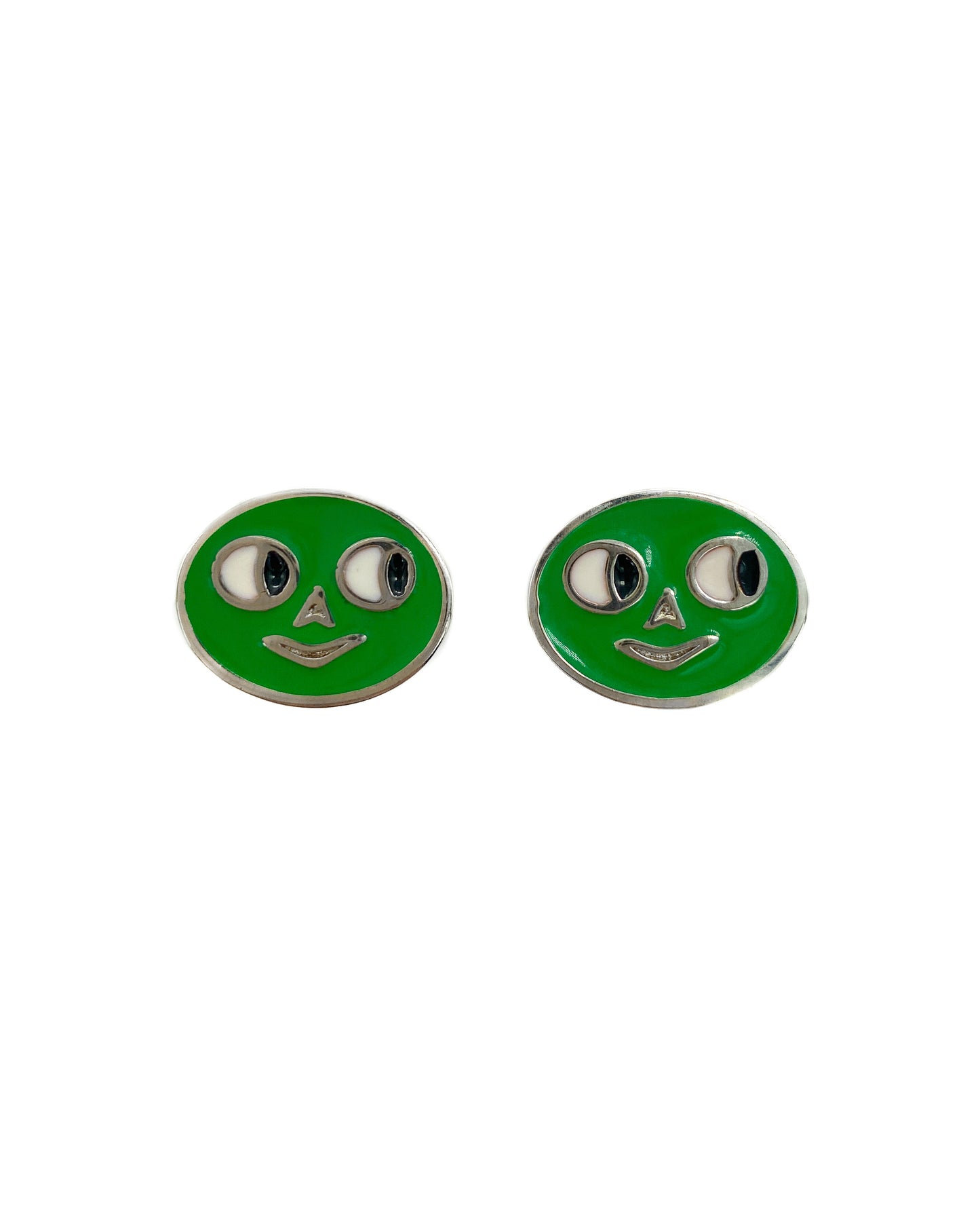 Green Side Eye Stud Earrings