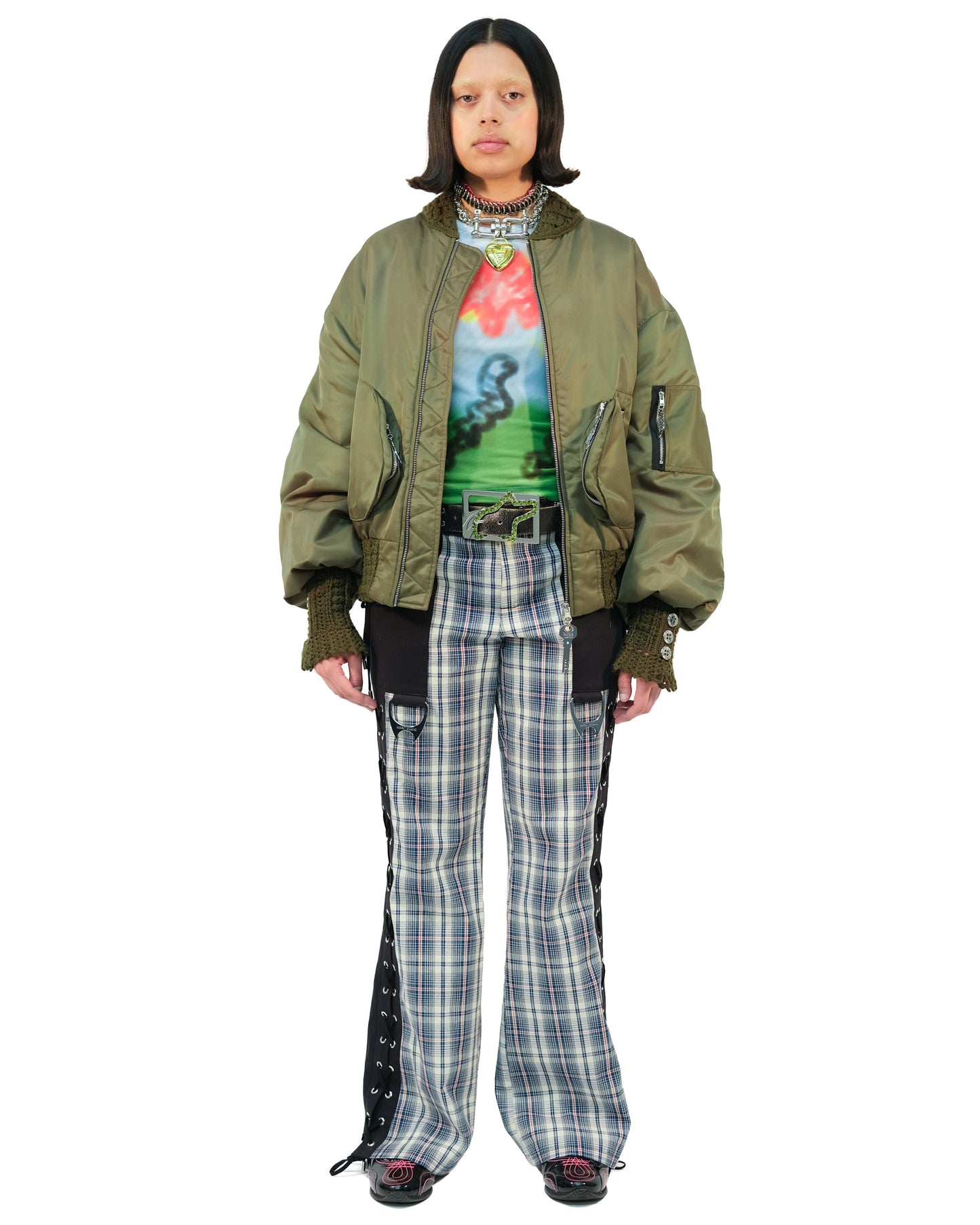 Collage Tartan Trousers