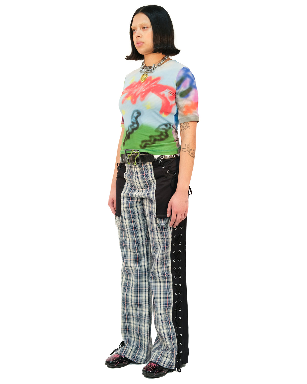 Collage Tartan Trousers