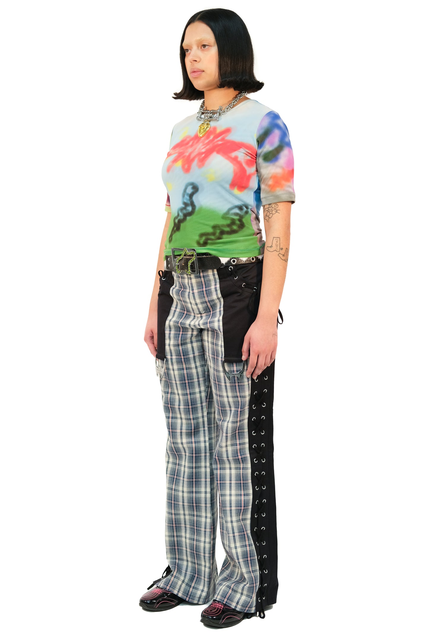 Collage Tartan Trousers