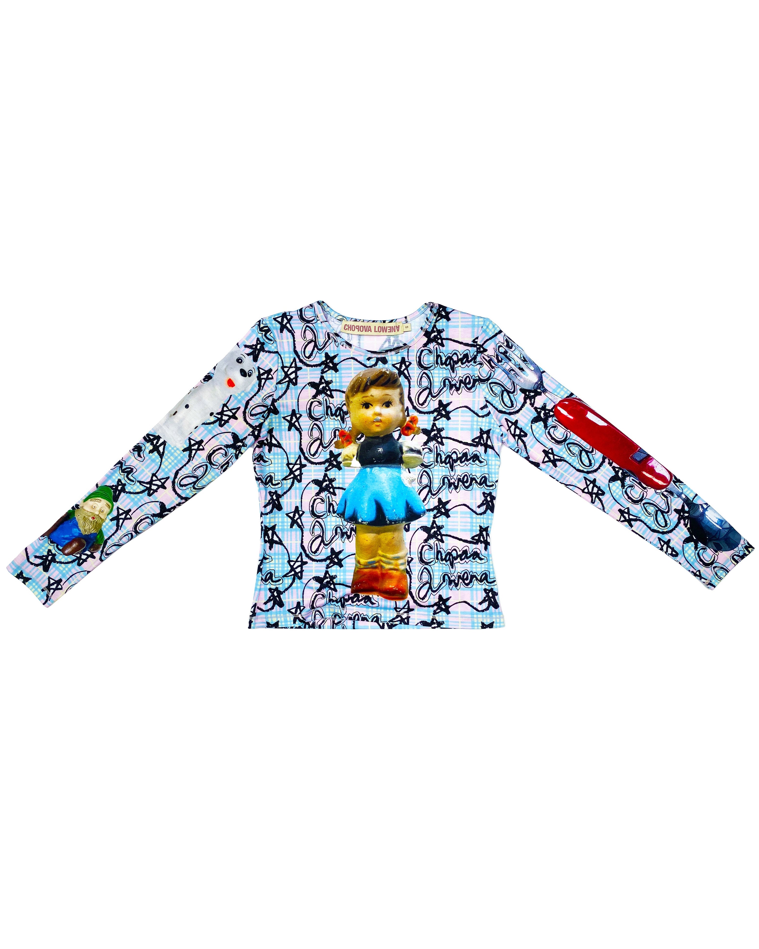 Doodle Collage Fitted Jersey Top