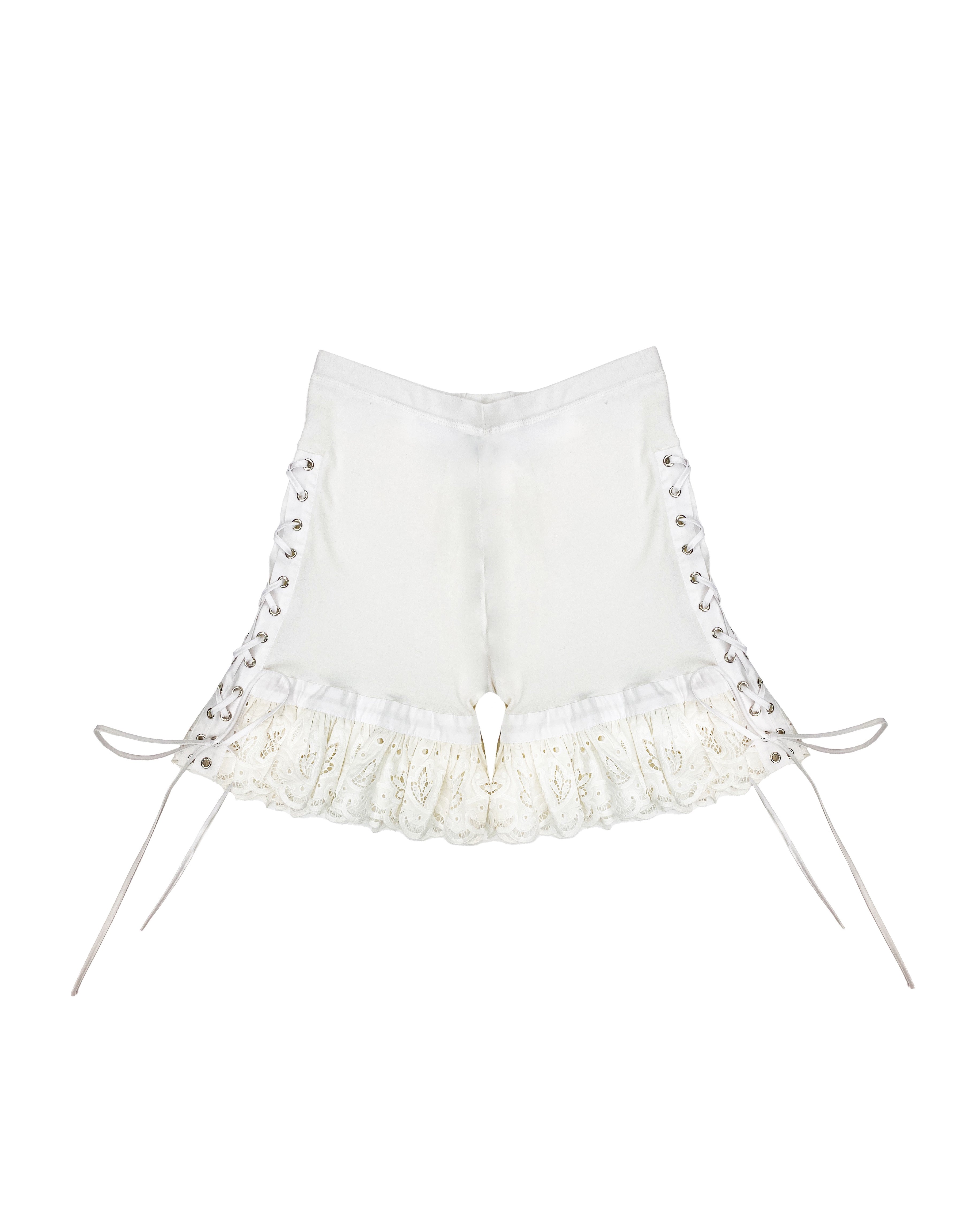 Pull Up Shorts White