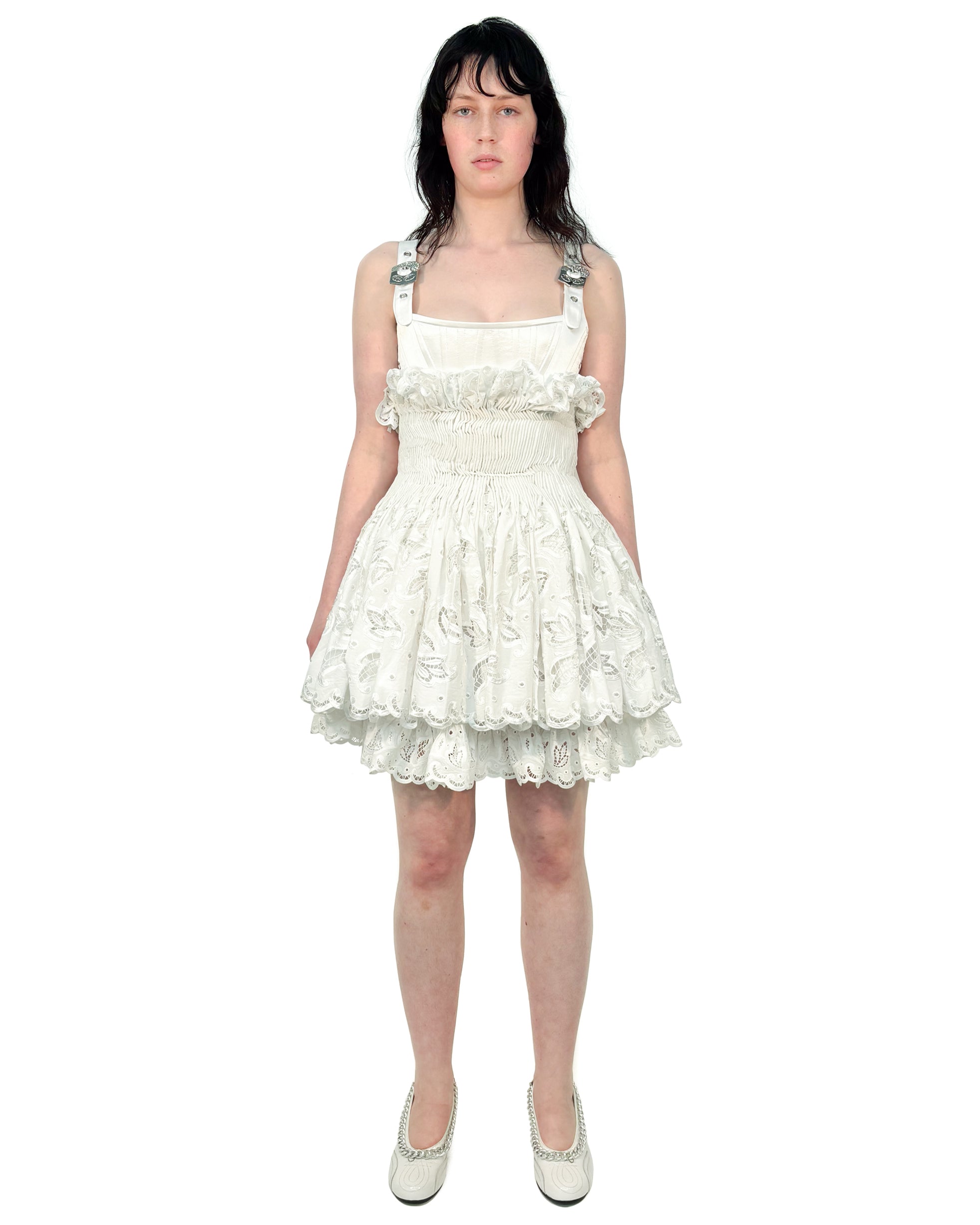 Faddy Bustier Smocked Dress