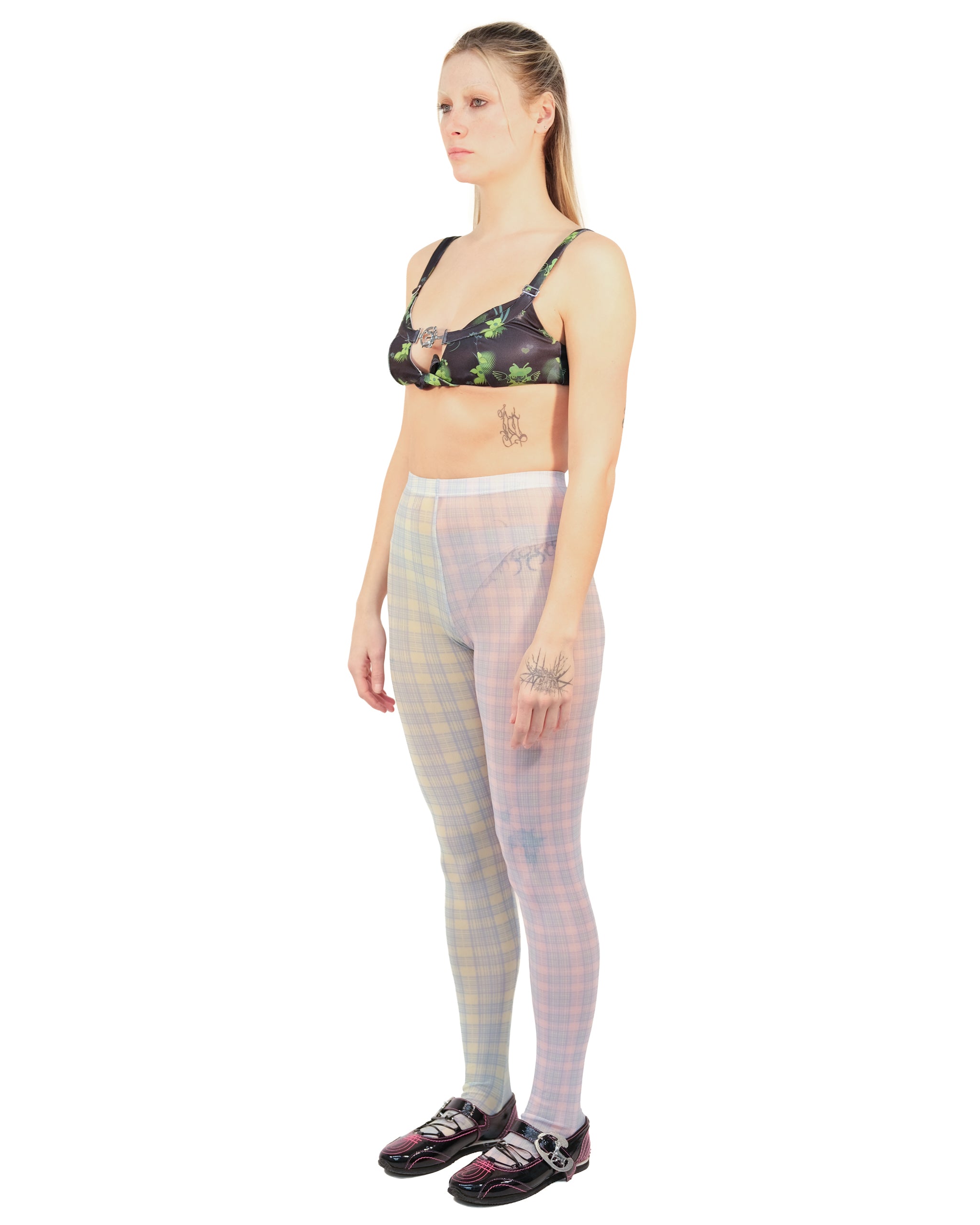 Plaid Mesh Leggings