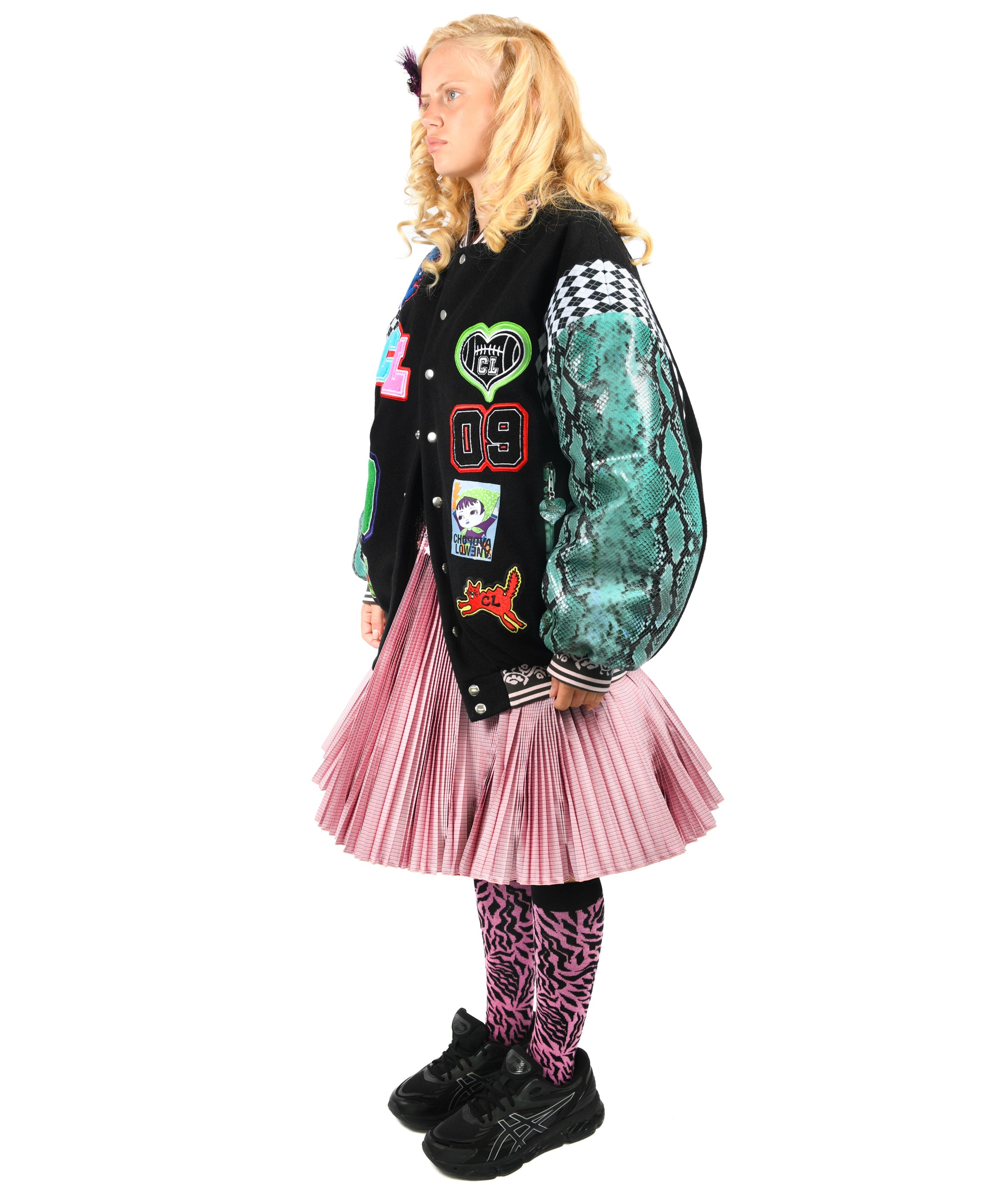 Stacey Pink Knitted Pleated Knee Skirt