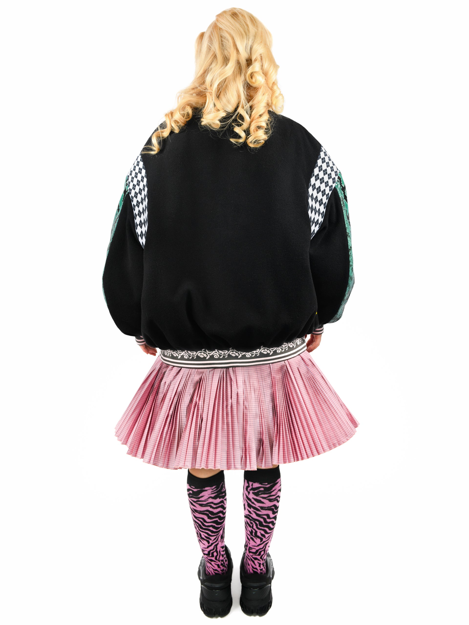 Stacey Pink Knitted Pleated Knee Skirt