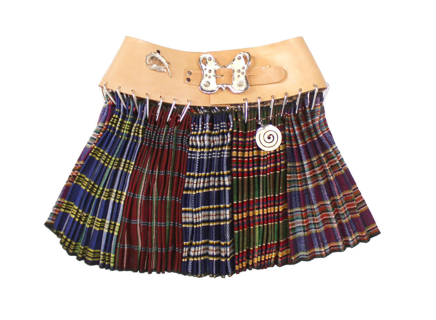 Mini Tartan Skirt With Tan Butterfly Belt