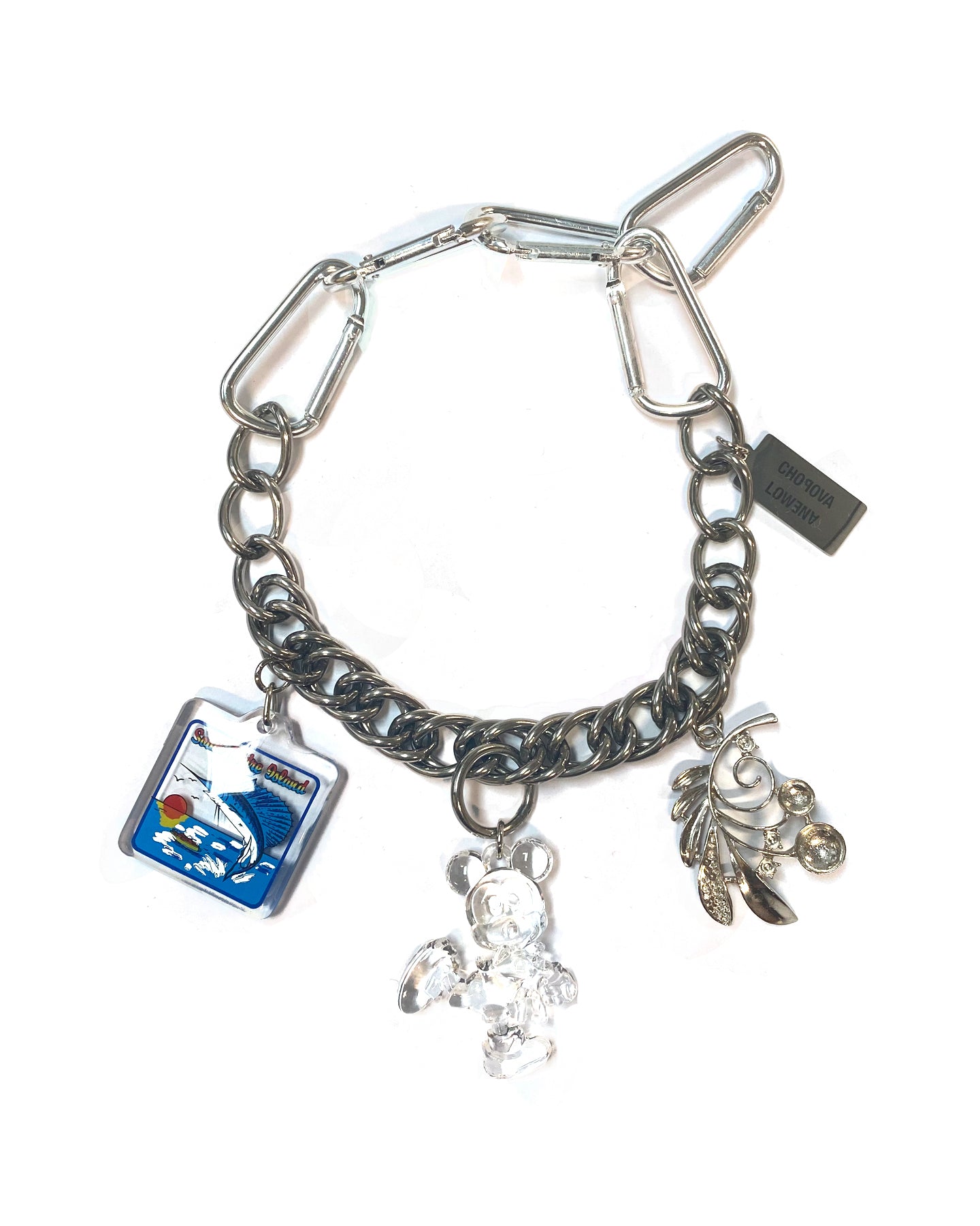 South Padre, Bear and Flower Charm Necklace