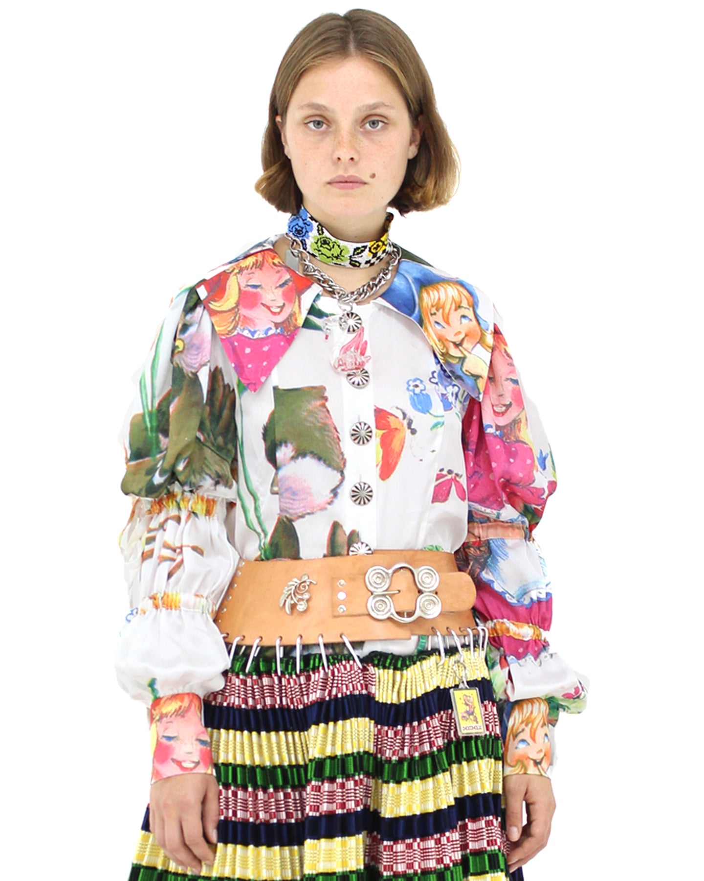 Bird and Girl Silky Shirt