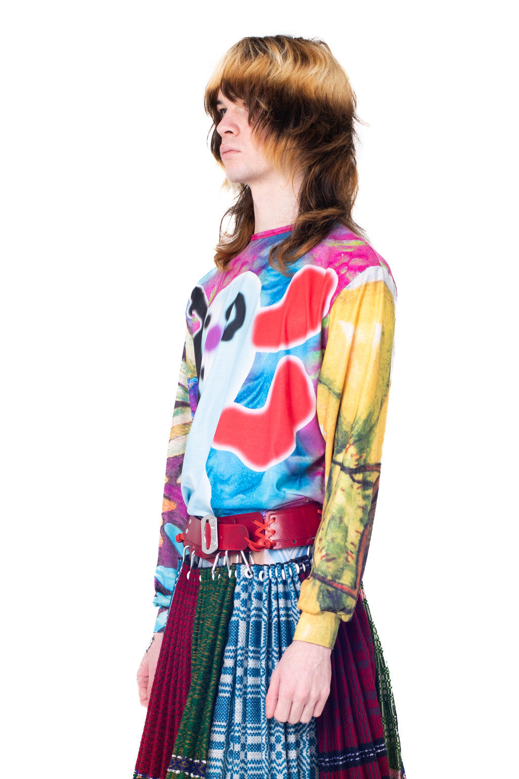 Leg on Blue Oversized Jersey Top