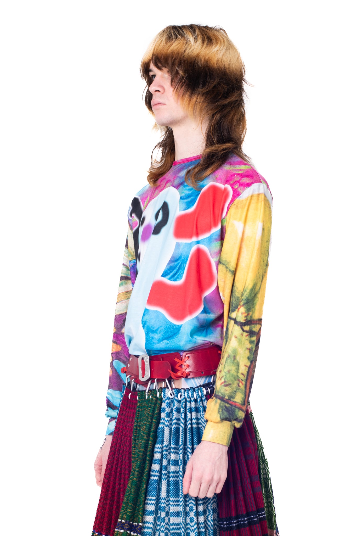 Leg on Blue Oversized Jersey Top