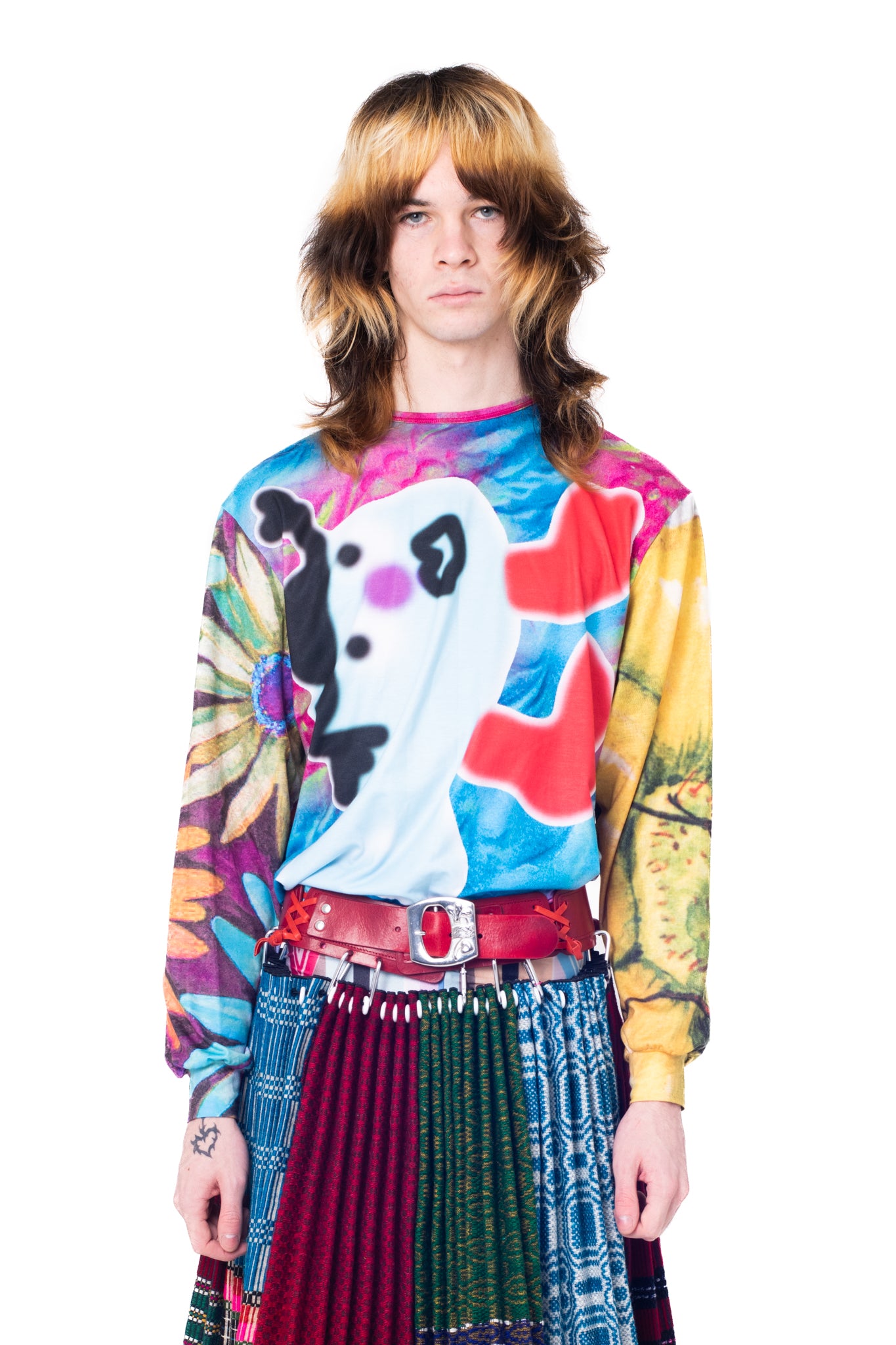 Leg on Blue Oversized Jersey Top