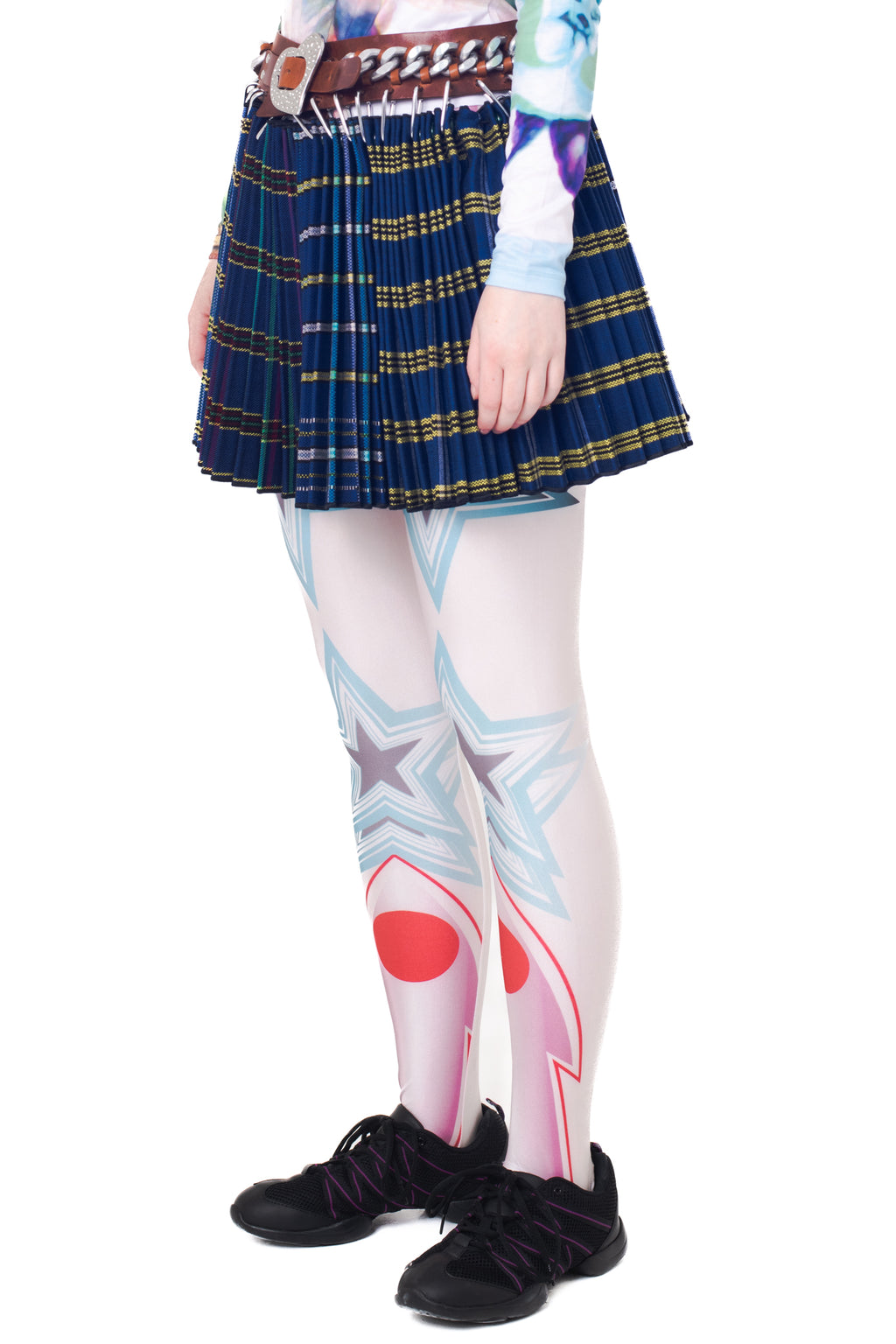 Chain Belt Blue Mini Skirt