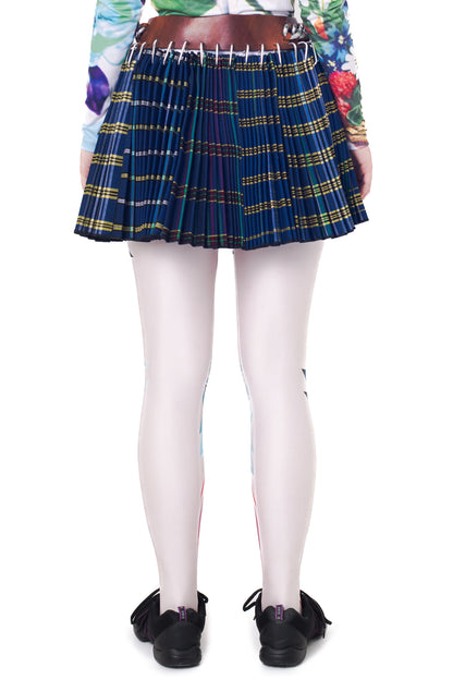Chain Belt Blue Mini Skirt
