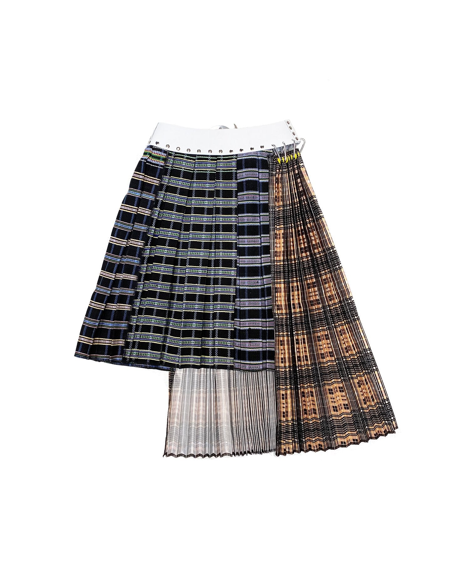 Beige and Blue Half and Half Skirt
