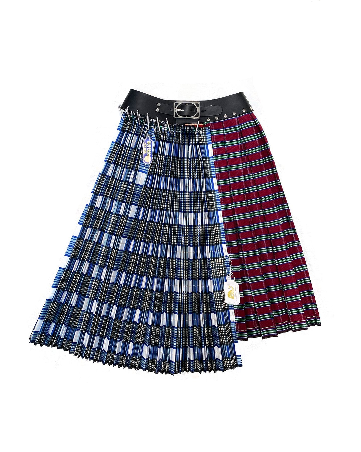 Burgundy and Blue Half and Half Skirt