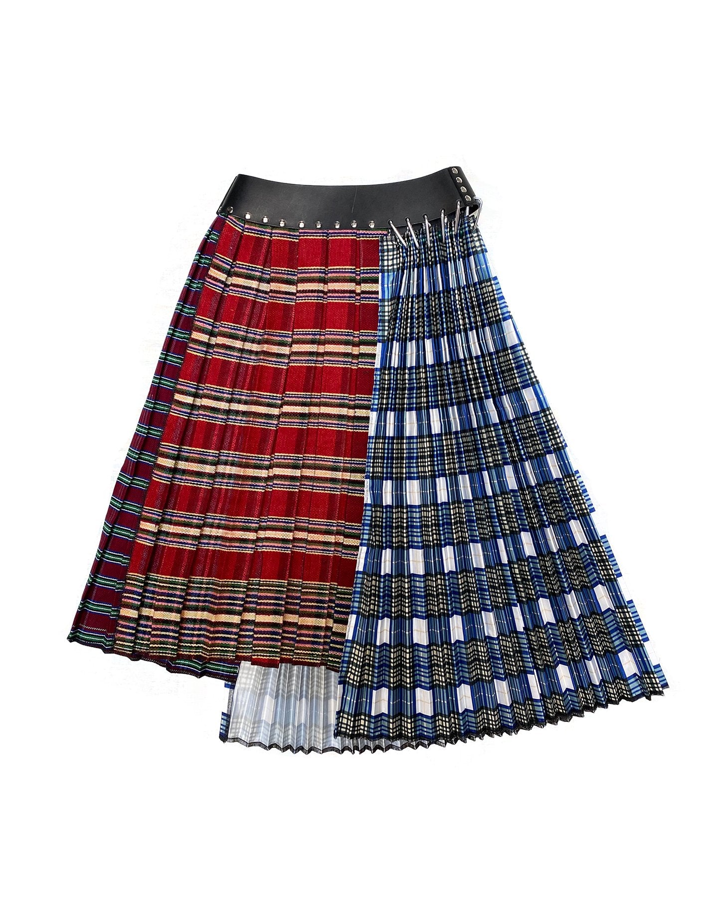 Burgundy and Blue Half and Half Skirt