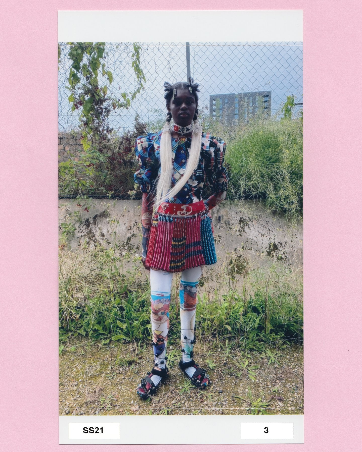 Mini Wool Skirt with Red Belt