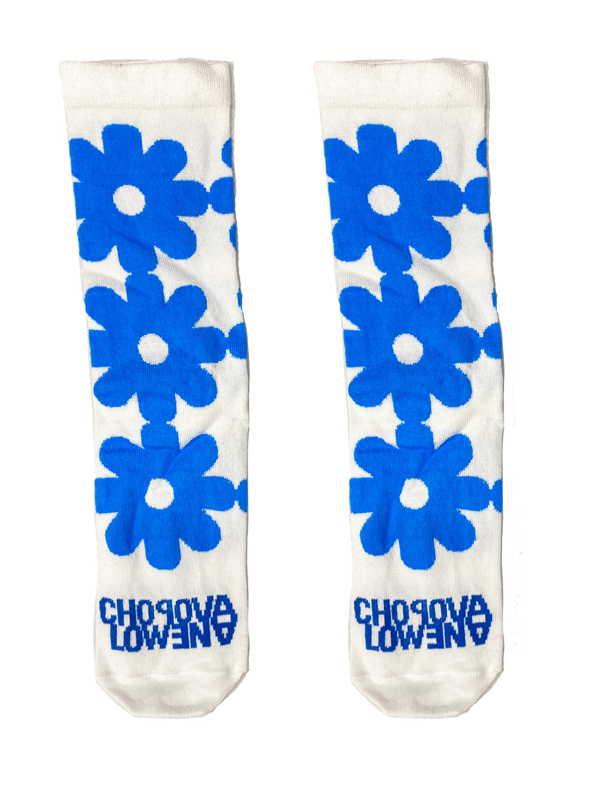 Blue Flower Short Socks