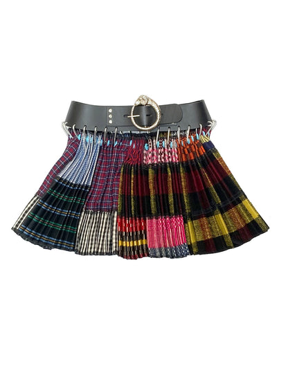 Mini Patchwork Skirt with Black Belt