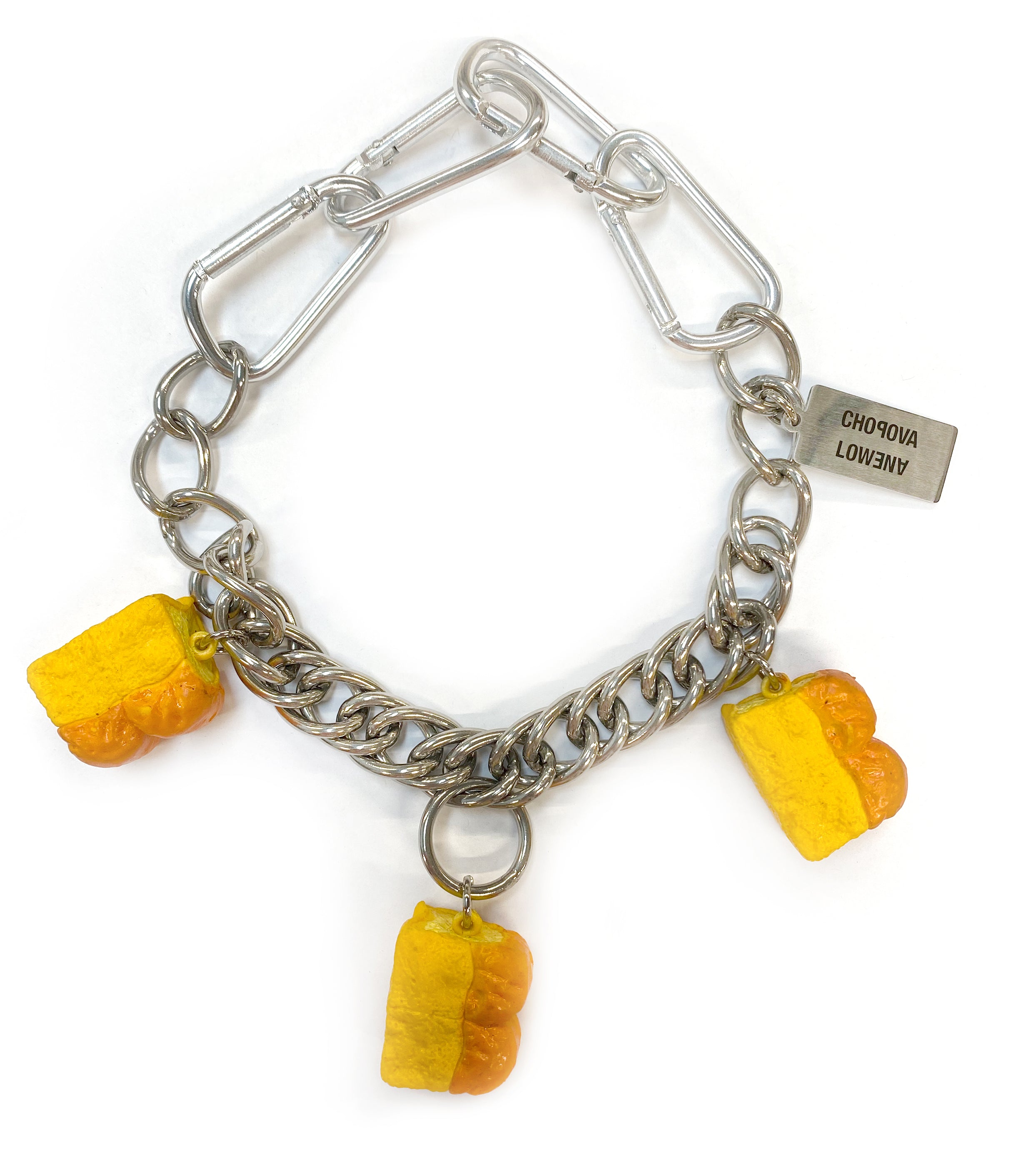 Vintage Three Bread Charm Necklace